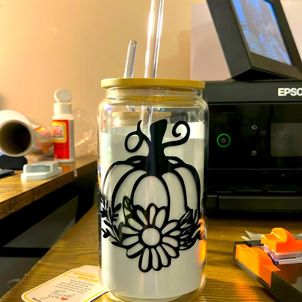 16 oz glass can fall design
